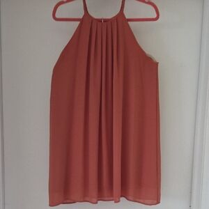 Soprano Coral Pleated Halter Dress